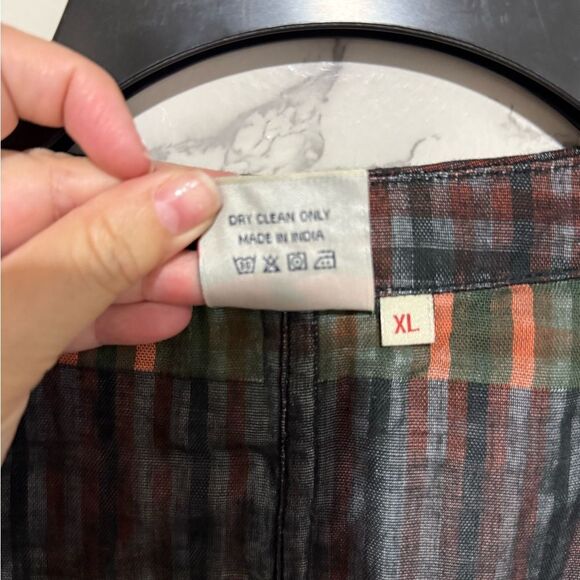 NEW Zola Premium Chic Plaid Cardigan in Green and Orange Size S - Picture 9 of 10